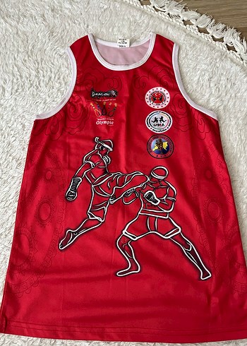 Kırmızı Baskılı Dragon Muay Thai Federasyon Onaylı Unisex Atlet - Görsel 3