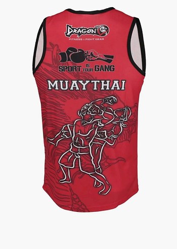 Kırmızı Baskılı Dragon Muay Thai Federasyon Onaylı Unisex Atlet - Görsel 2