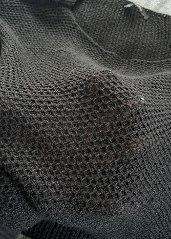 Kadın Gri Keten Triko Uzun Kollu - Görsel 3