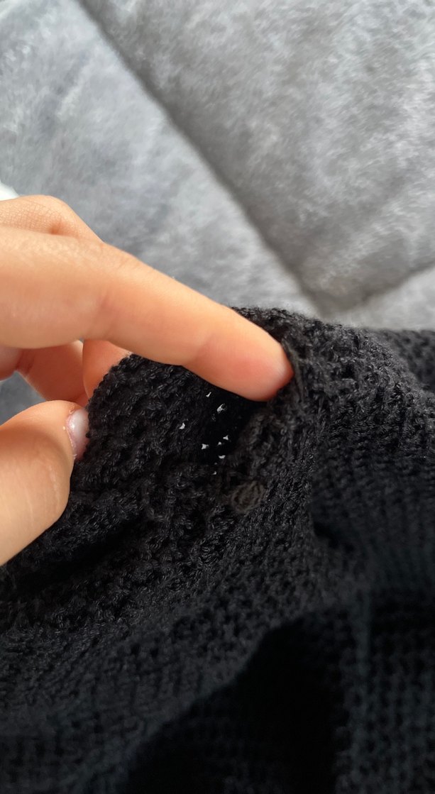 Kadın Gri Keten Triko Uzun Kollu - Görsel 4