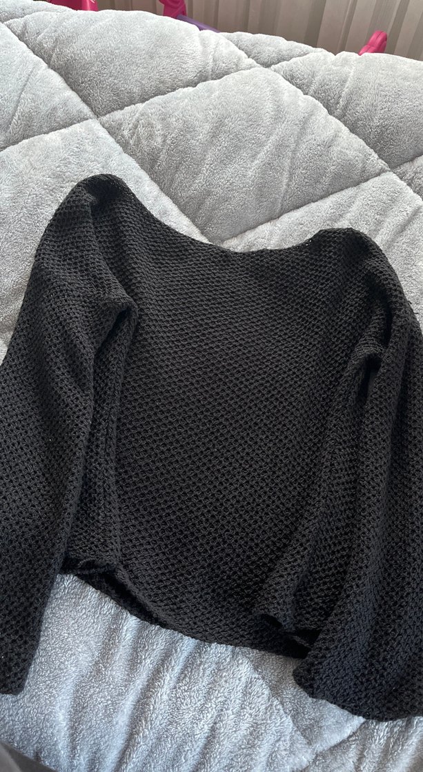 Kadın Gri Keten Triko Uzun Kollu - Görsel 2