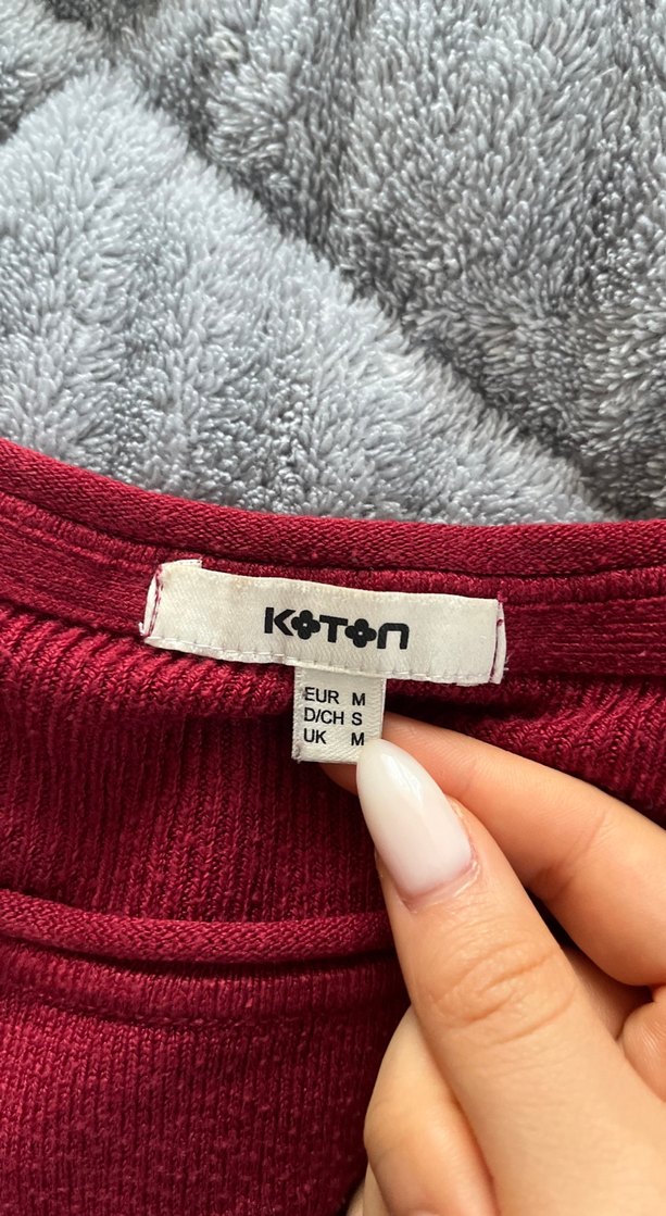 Bordo Kadın Triko Uzun Kollu Kazak - Görsel 3