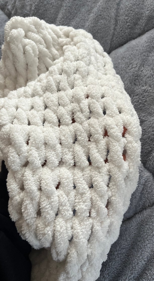 Beyaz Örgü Kadın Şal - Görsel 2