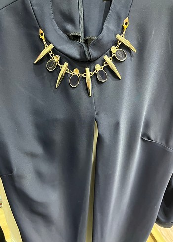 Zincir Detaylı Uzun Lacivert Kadın Tunik - Görsel 3