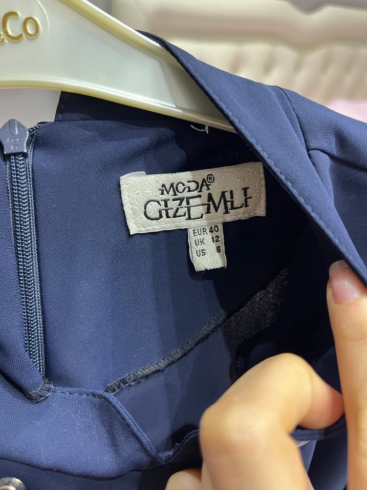 Zincir Detaylı Uzun Lacivert Kadın Tunik - Görsel 4