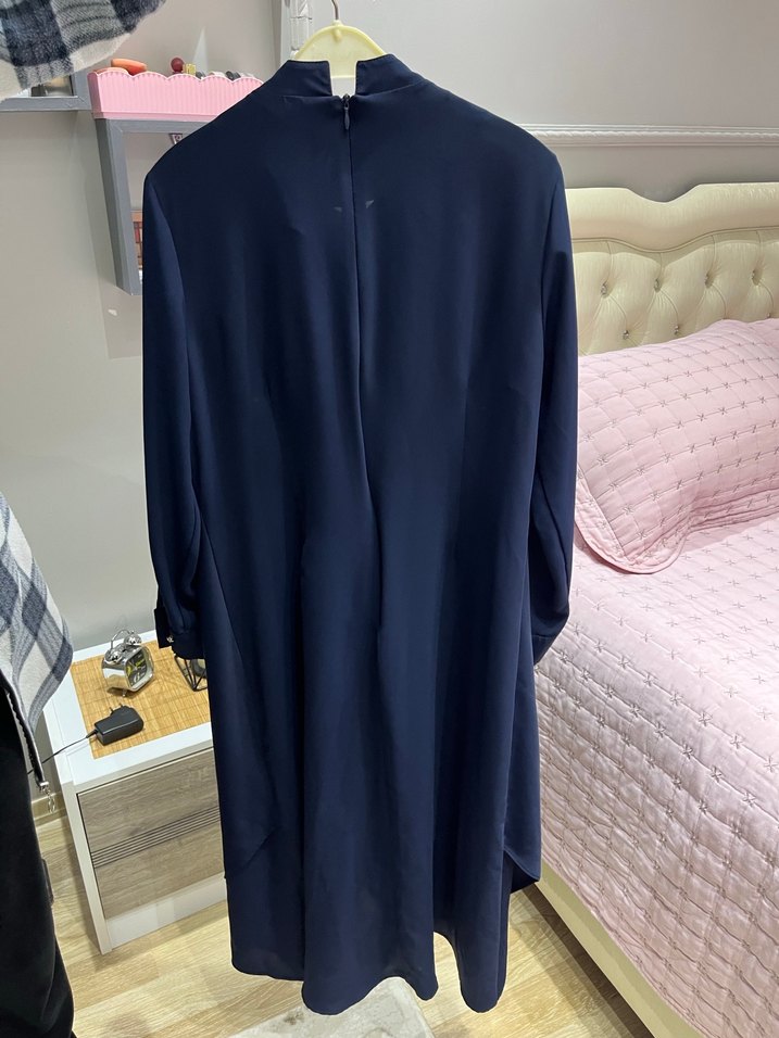 Zincir Detaylı Uzun Lacivert Kadın Tunik - Görsel 2