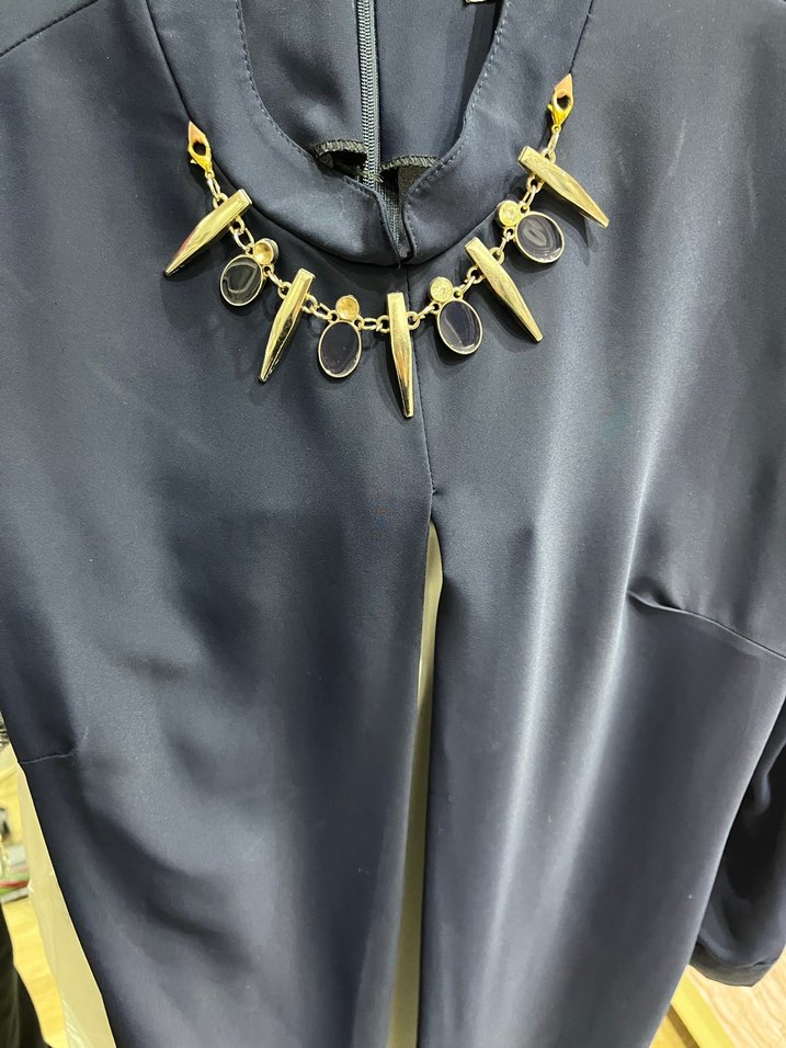 Zincir Detaylı Uzun Lacivert Kadın Tunik - Görsel 3