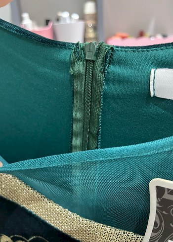 Dantel Detaylı Yeşil Nakışlı Uzun Kadın Elbise - Görsel 5