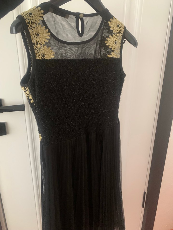 Nakışlı Siyah Abiye Elbise - Görsel 2