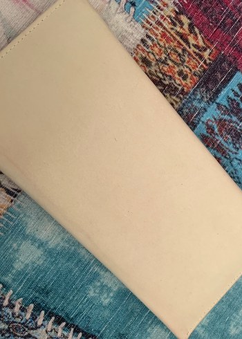 Bej Deri Tokalı Bohem Kadın Cüzdanı - Görsel 2