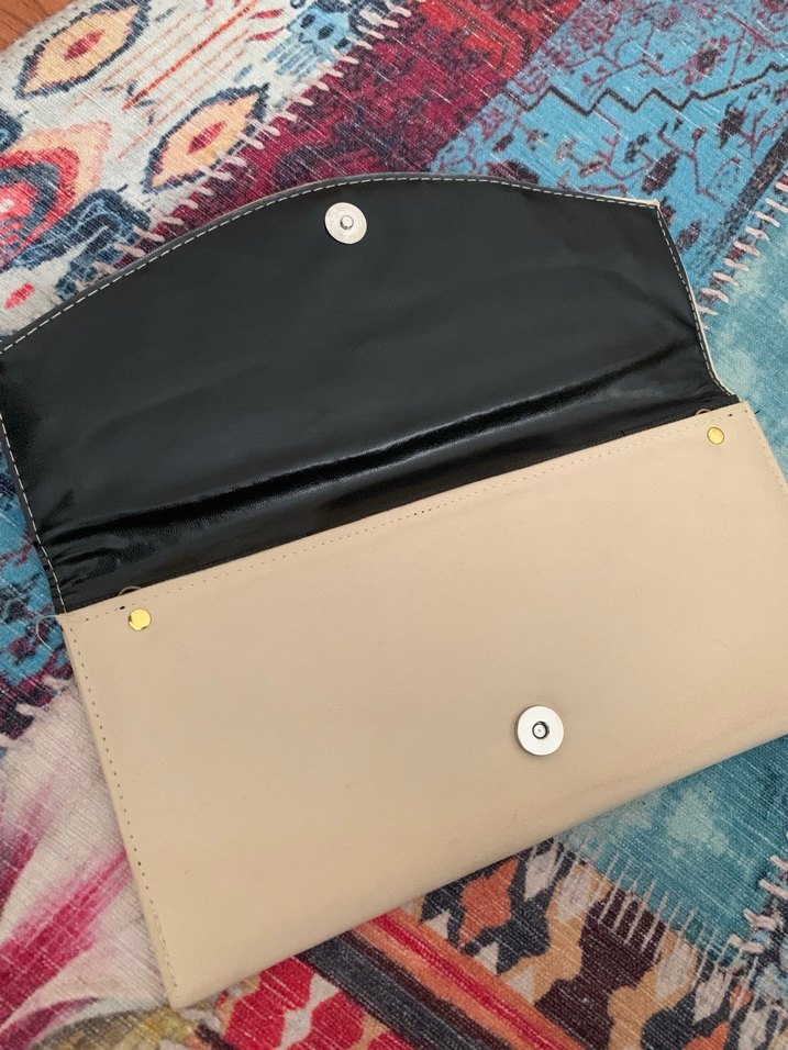 Bej Deri Tokalı Bohem Kadın Cüzdanı - Görsel 3