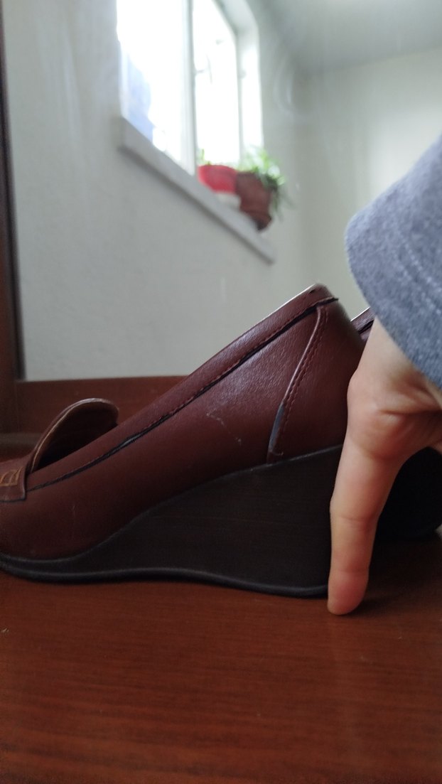 Kahverengi Deri Kadın Klasik Dolgu Topuklu Ayakkabı - Görsel 5