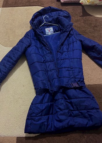 LCW /Kadın Lacivert Midi Kemerli Kışlık Mont - Görsel 3