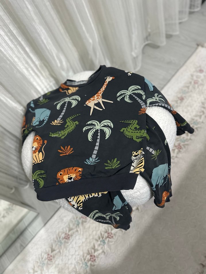 Erkek Bebek Baskılı Örme Takım - Görsel 2