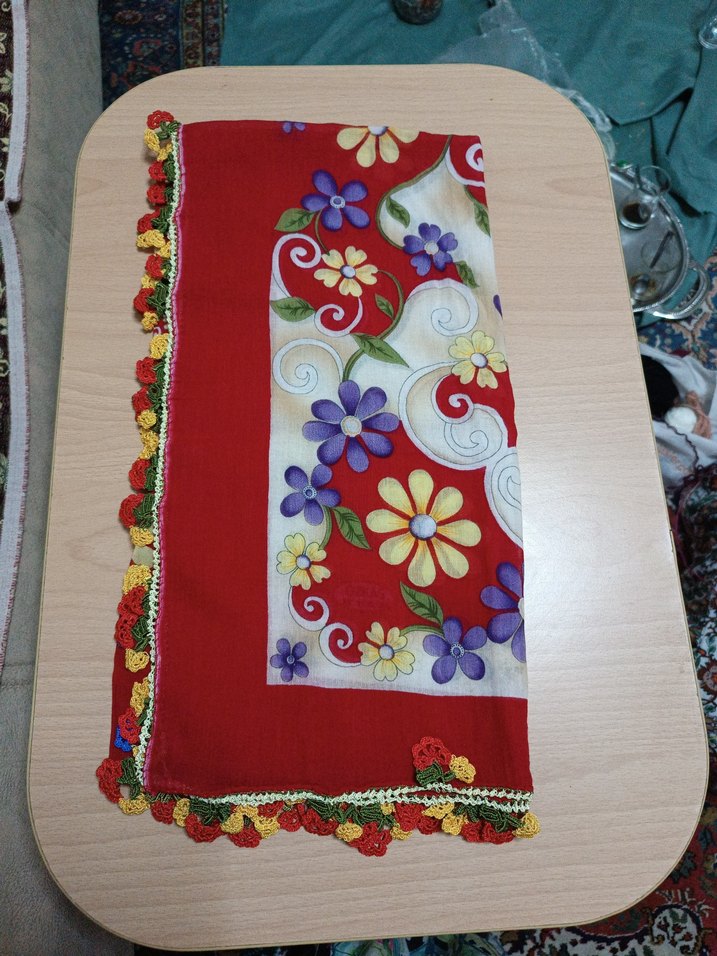 Dantel Detaylı Çok Renkli Kadın Fular - Görsel 2