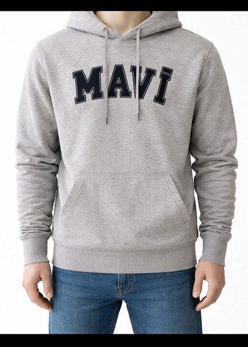 gri mavi sweatshirt - Görsel 2