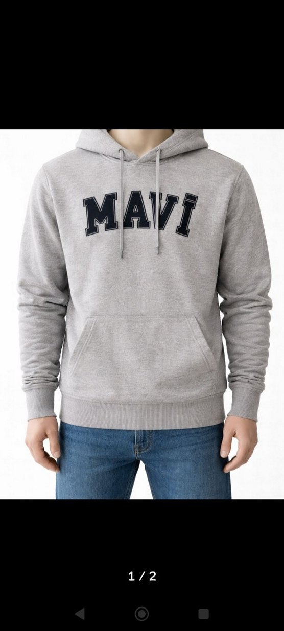 gri mavi sweatshirt - Görsel 2