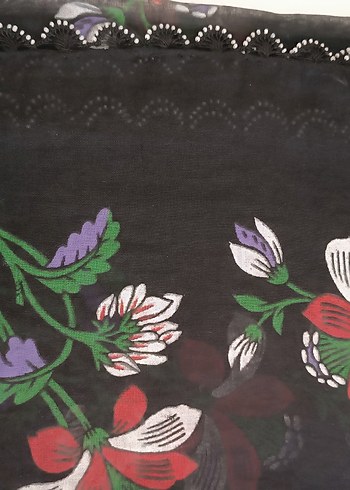 Fırfırlı Bohem Çok Renkli Kadın Fuları#boncuk oyali yazma - Görsel 2