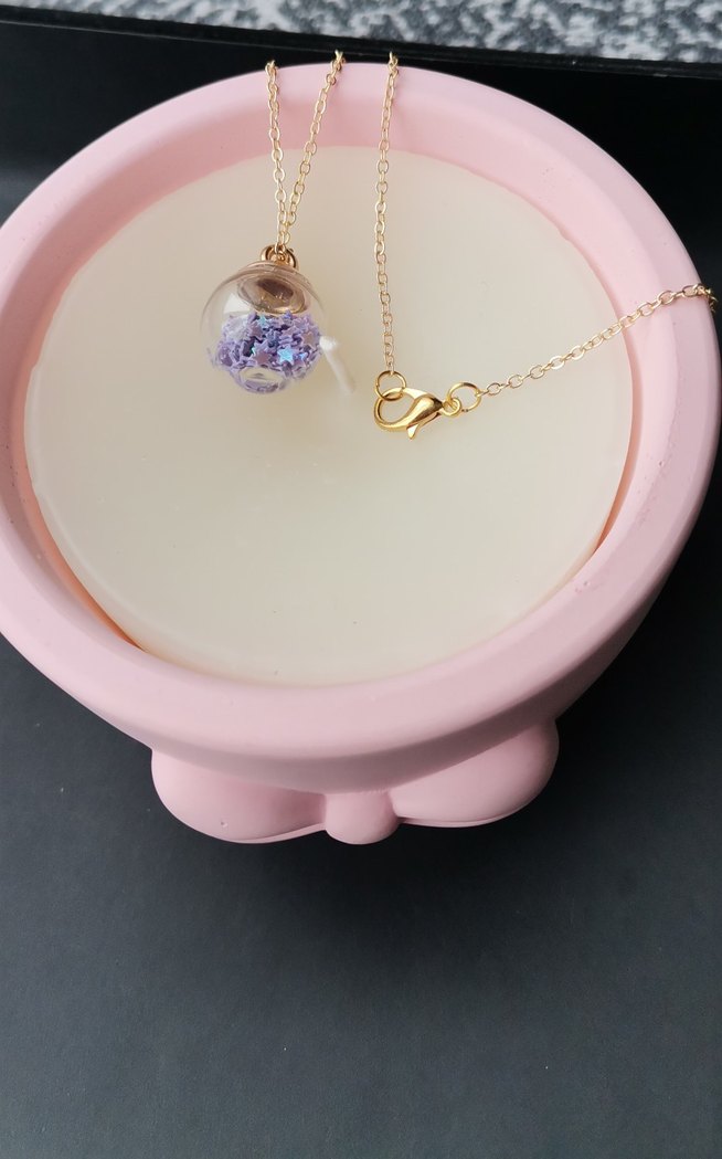 Mini Mor Zincir Detaylı Kadın Kolye - Görsel 2