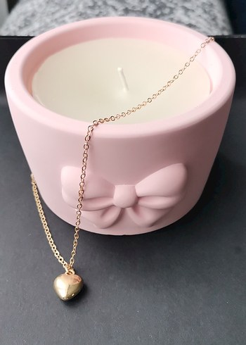 Altın Renkli Kalp Uçlu Zincir Kolye - Görsel 2