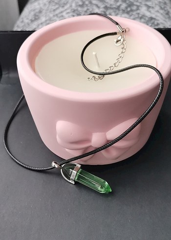 Yeşil Kristal Uçlu Midi Kolye - Görsel 4