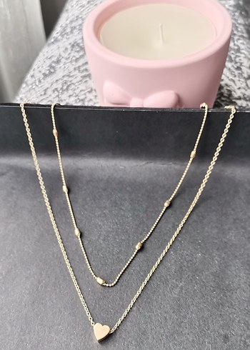 Uzun Zincir Detaylı Altın Kadın Kolye - Görsel 3