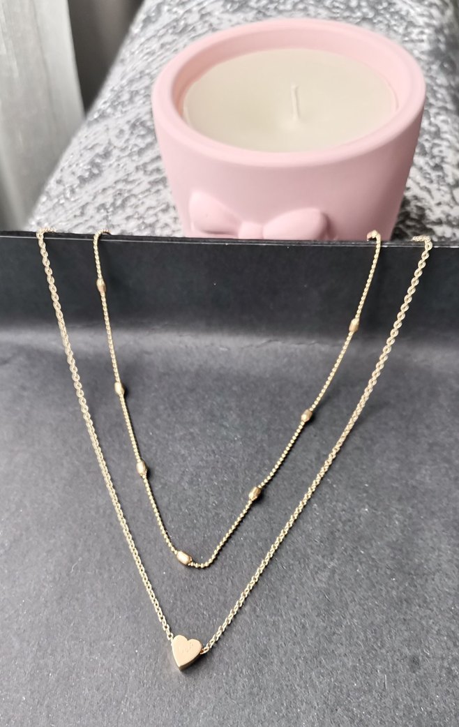 Uzun Zincir Detaylı Altın Kadın Kolye - Görsel 3