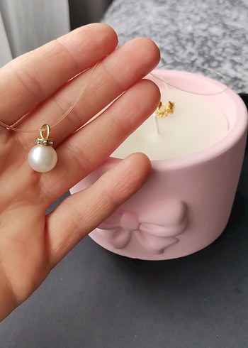 İnci Boncuklu Bohem Beyaz Kolye - Görsel 2