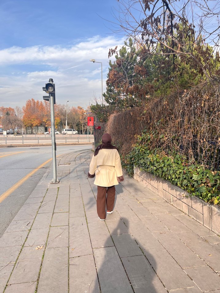 Kahverengi Etnik Desenli Midi Kadın Mont - Görsel 2