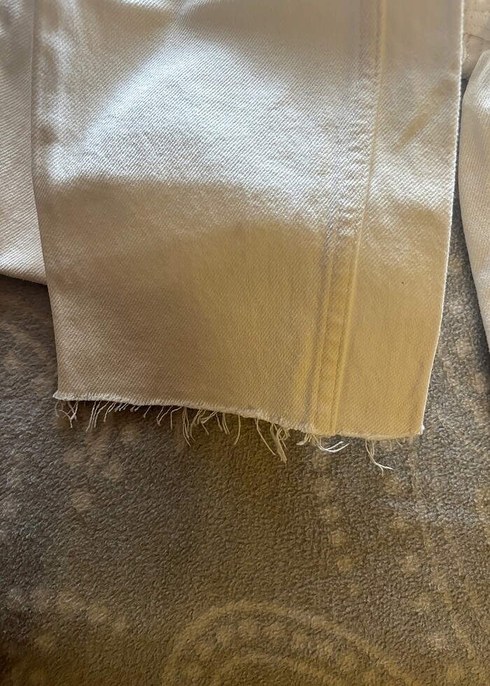 beyaz straight fit pantolon - Görsel 3