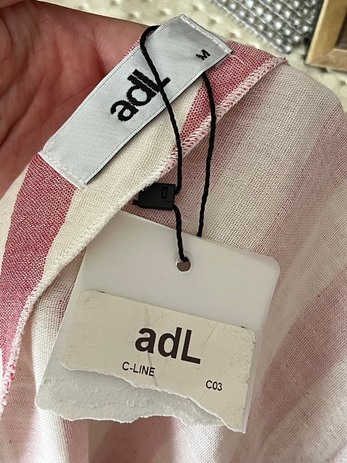 Pembe Çizgili  Bluz V Yakalı - Görsel 3