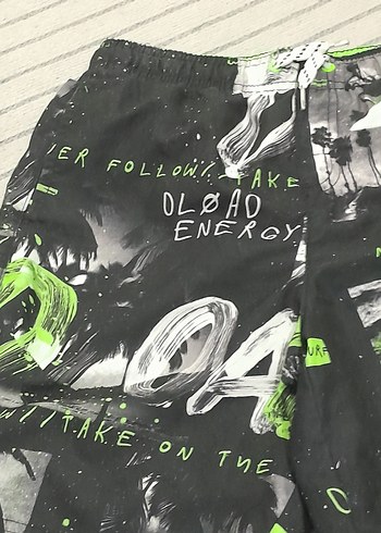 Yeşil Baskılı Erkek Mini Şort - Görsel 2