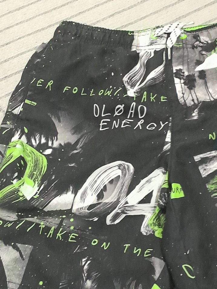 Yeşil Baskılı Erkek Mini Şort - Görsel 2