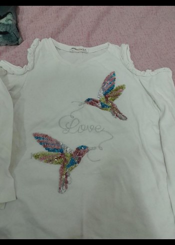 Kız Çocuk Uzun Kollu Örme Pamuk Tişört - Görsel 3