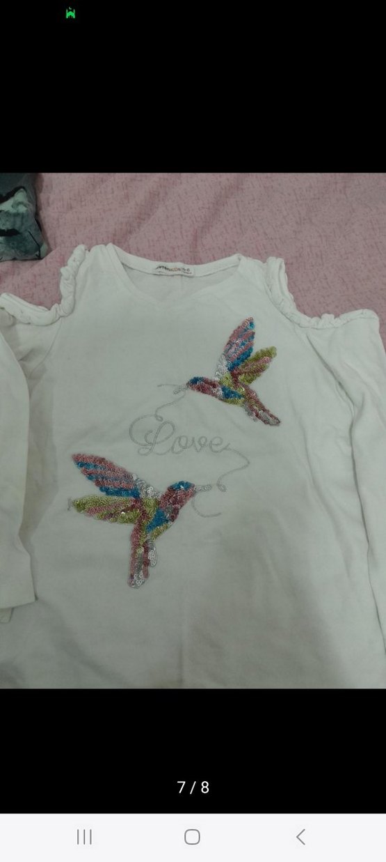 Kız Çocuk Uzun Kollu Örme Pamuk Tişört - Görsel 3