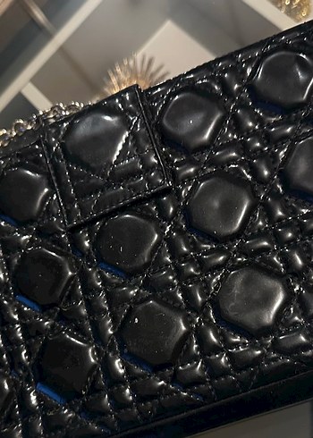 Dior Marka Zincir Askılı Siyah Rugan Kadın Çanta - Görsel 2