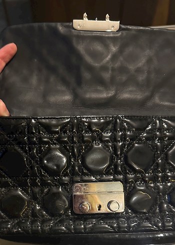 Dior Marka Zincir Askılı Siyah Rugan Kadın Çanta - Görsel 3