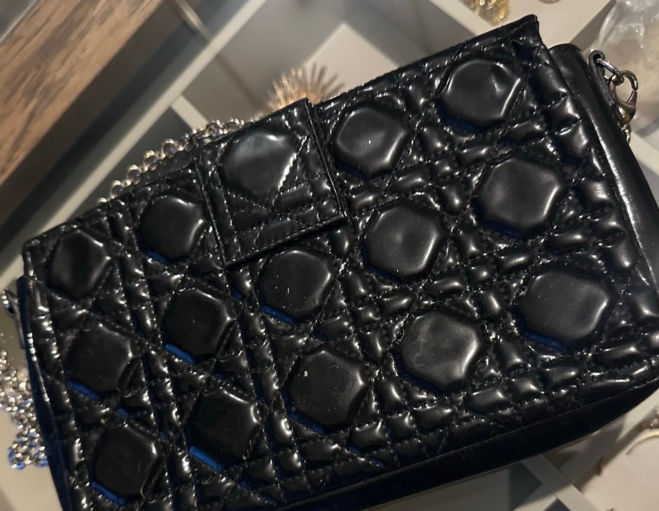 Dior Marka Zincir Askılı Siyah Rugan Kadın Çanta - Görsel 2