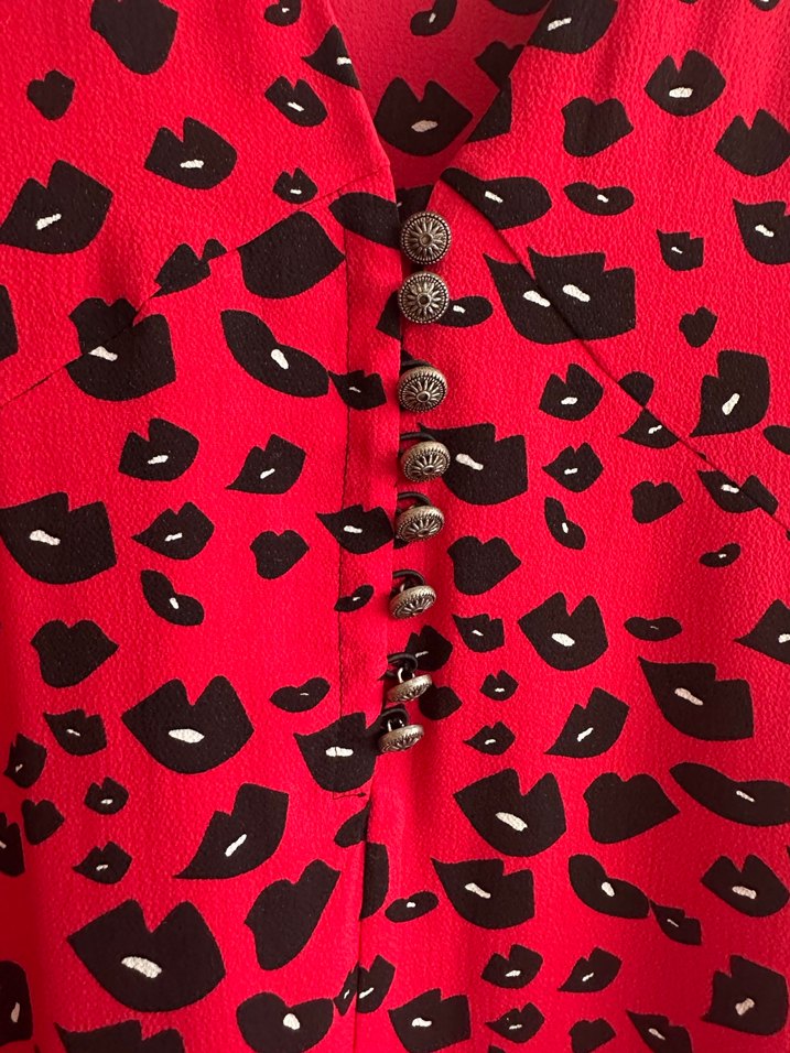 Academia marka Kırmızı Düğmeli Mini Elbise - Görsel 2