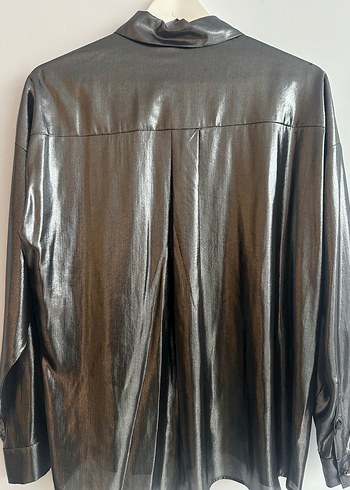 Academia marka Parlak Kumaş Kadın Gömlek - Görsel 5