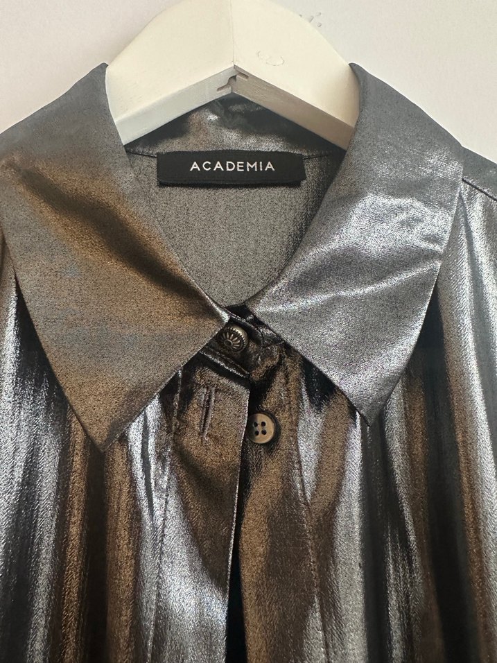 Academia marka Parlak Kumaş Kadın Gömlek - Görsel 2