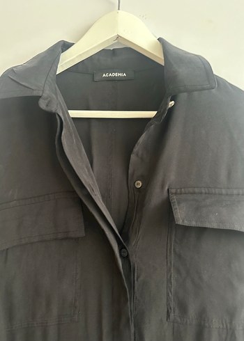 Academia Marka Siyah Kadın Uzun İpek Tulum - Görsel 2