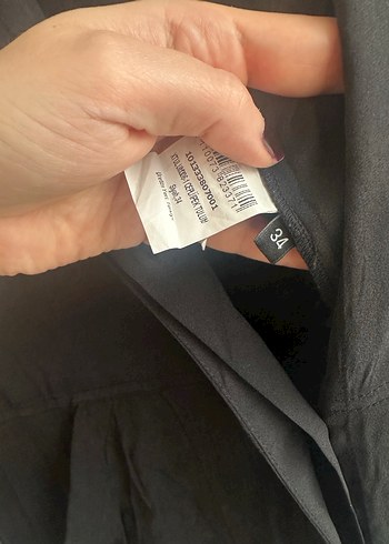 Academia Marka Siyah Kadın Uzun İpek Tulum - Görsel 4