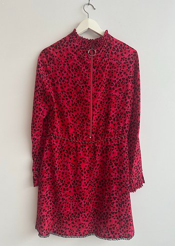 Academia Marka Desenli Kırmızı Elbise - Görsel 2