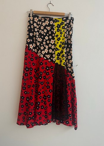 Beymen Academia Marka Çiçek Desenli Uzun Yırtmaçlı Midi Etek - Görsel 3