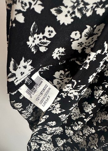 Academia Marka Düğmeli Siyah Çiçekli Bohem Mini Elbise - Görsel 4