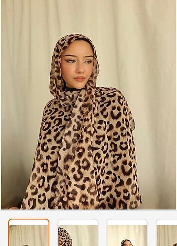 Beden camel Renk Zend studio leopar desenli şal