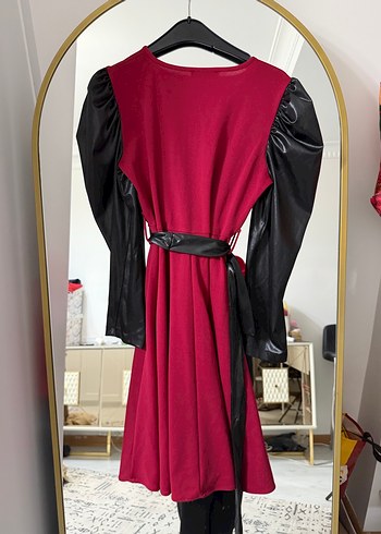 Bordo Gotik Uzun Elbise - Görsel 3