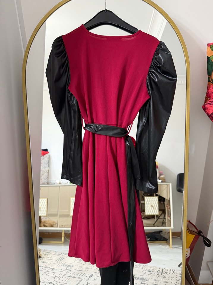 Bordo Gotik Uzun Elbise - Görsel 3