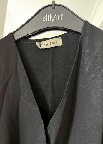 Düğmeli Siyah Kolsuz Uzun Elbise - Görsel 3